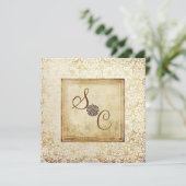 Pix Dezines FIDORA, VINTAGER DAMASK Einladung (Stehend Vorderseite)