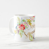 Pix Dezines Floral Watercolor|Bride Squad Kaffeetasse (Vorderseite Links)