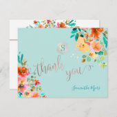 Pix Dezines Garden Rose Mitzvah Danke ✡ RSVP Karte (Vorne/Hinten)