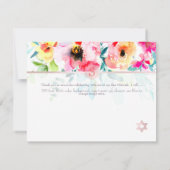 Pix Dezines Garden Rose Mitzvah Danke ✡ RSVP Karte (Rückseite)