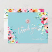 Pix Dezines Garden Rose Mitzvah Danke ✡ RSVP Karte (Vorne/Hinten)