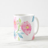 Pix Dezines Garden Rose Wasserfarbene Blume Kaffeetasse (VorderseiteRechts)