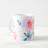 Pix Dezines Garden Rose Wasserfarbene Blume Kaffeetasse (Vorderseite Links)