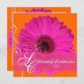 Pix Dezines Gerbera, pink/deines Events! Einladung (Vorne/Hinten)