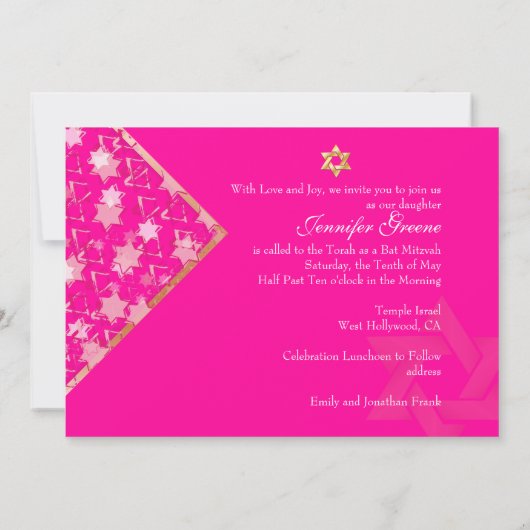 Pix Dezines grunge stars/Bat Mitzvah Einladung (Rückseite)