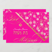 Pix Dezines grunge stars/Bat Mitzvah Einladung (Vorne/Hinten)