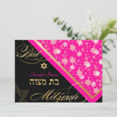 Pix Dezines grunge stars/Bat Mitzvah Einladung (Stehend Vorderseite)