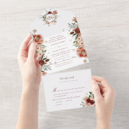 Pix Dezines H2 Herbstliche Blume Wasserfarben Mars All In One Einladung