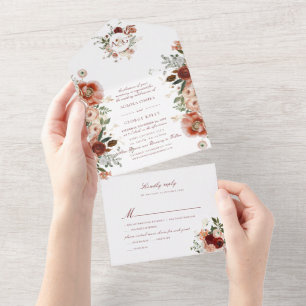 Pix Dezines H2 Herbstliche Blume Wasserfarben Mars All In One Einladung