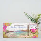 Pix Dezines hanauma Bay/Vintager Boarding Pass Einladung (Stehend Vorderseite)