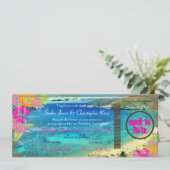 Pix Dezines hanauma Bay/Vintager Boarding Pass Einladung (Stehend Vorderseite)