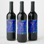 Pix Dezines Hanukkah Feier, verkleidete Glaskunst Weinetikett (Flaschen)