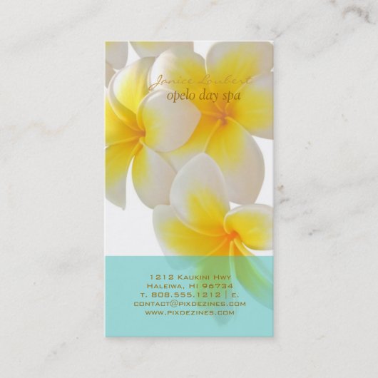 Pix Dezines Hawaii Plumeria Visitenkarte (Vorderseite)