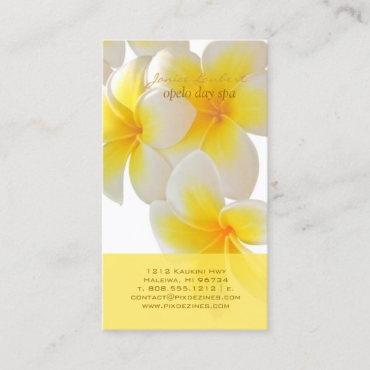 Pix Dezines Hawaii Plumeria Visitenkarte (Vorderseite)