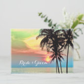 Pix Dezines hawaiian Sunset Beach/Fantasy Einladung (Stehend Vorderseite)