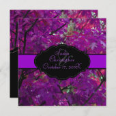 Pix Dezines Herbstleaves/königliche lila/DIY-Trimm Einladung (Vorne/Hinten)