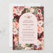 Pix Dezines Herbstliche Liebe H2 Marsala Rote Blum Einladung (Vorderseite)