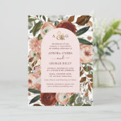 Pix Dezines Herbstliche Liebe H2 Marsala Rote Blum Einladung (Stehend Vorderseite)