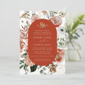 Pix Dezines Herbstliche Liebe H2 Marsala Rote Blum Einladung (Stehend Vorderseite)