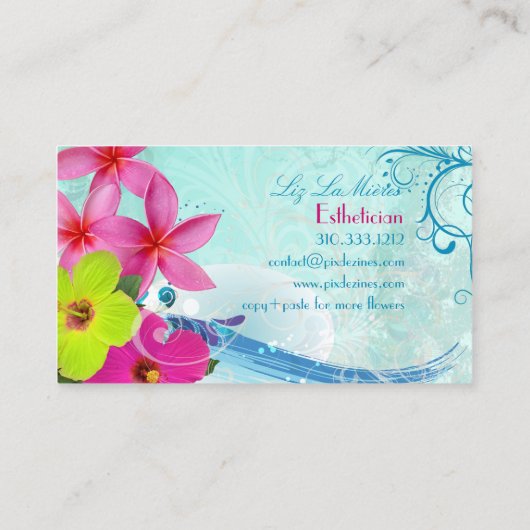 Pix Dezines hula Wellen Visitenkarte (Rückseite)