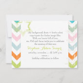 Pix Dezines ikat Zickzack/brit milah/Foto Einladung (Rückseite)