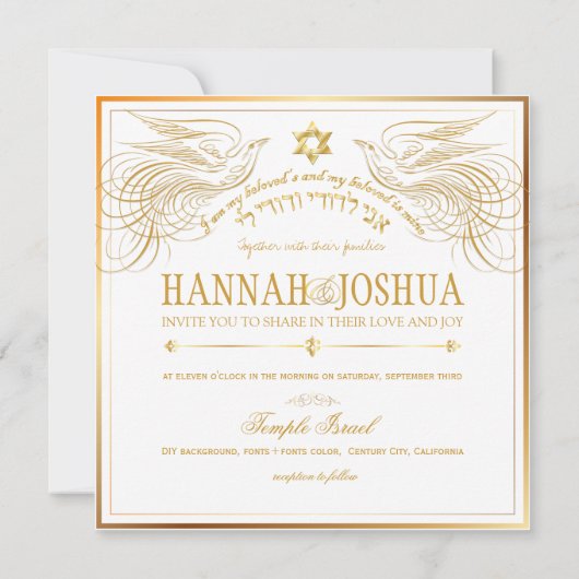 Pix Dezines i'm meine geliebten/tauben Einladung (Rückseite)