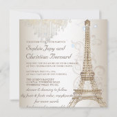 Pix Dezines Imitate Bronze Eiffelturm/Kronleuchter Einladung (Rückseite)