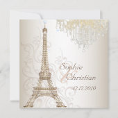 Pix Dezines Imitate Bronze Eiffelturm/Kronleuchter Einladung (Vorderseite)
