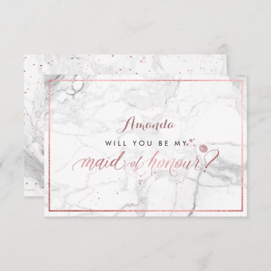 Pix Dezines Imitate Rose Gold Trauzeugin Einladung (Vorne/Hinten)