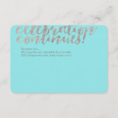 Pix Dezines Imitats Empfang der Silberprinzessin Begleitkarte (Rückseite)