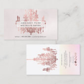 Pix Dezines Imitats Rose Goldkronleuchter Visitenkarte (Vorne/Hinten)