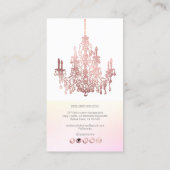 Pix Dezines Imitats Rose Goldkronleuchter Visitenkarte (Rückseite)