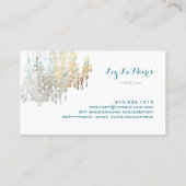 Pix Dezines Imitats Silberfolienkleuchter + Aquama Visitenkarte (Rückseite)