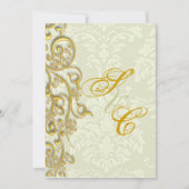 Pix Dezines IVORY DAMASK IMITATS GOLD FILIGREE Einladung (Vorderseite)