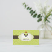 Pix Dezines keylime Wirbel cupcake/pinstripes/DIY Visitenkarte (Stehend Vorderseite)