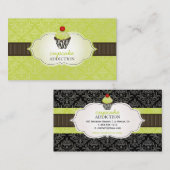 Pix Dezines keylime Wirbel cupcake/pinstripes/DIY Visitenkarte (Vorne/Hinten)