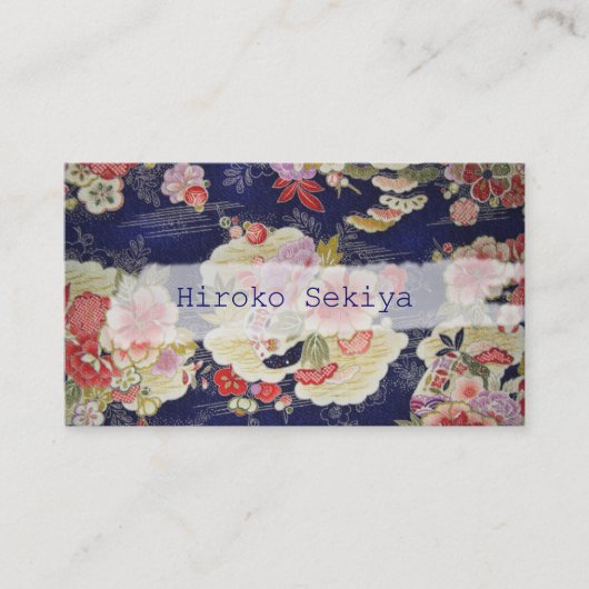 Pix Dezines kimono/Imitats chirimen/Orleander Visitenkarte (Vorderseite)