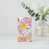 Pix Dezines kona rosa Plumeria Visitenkarte (Stehend Vorderseite)