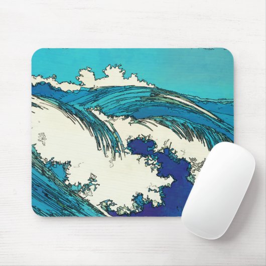 Pix Dezines konen uehara Ozeanwellen, 上 原 Mousepad (Mit Mouse)