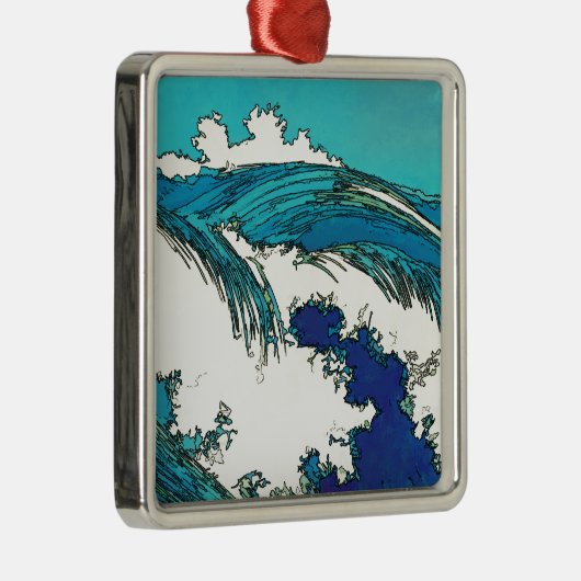 Pix Dezines konen uehara Ozeanwellen, 上 原 Ornament Aus Metall (Rechts)