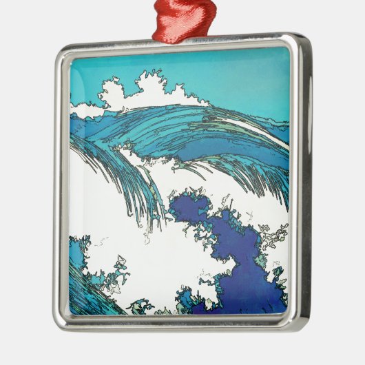 Pix Dezines konen uehara Ozeanwellen, 上 原 Ornament Aus Metall (Links)