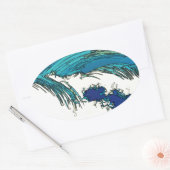 Pix Dezines konen uehara Ozeanwellen, 上 原 Ovaler Aufkleber (Umschlag)