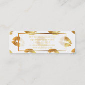 Pix Dezines küsst mit goldenen Lippen Mini Visitenkarte (Rückseite)