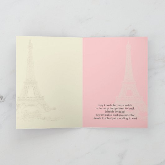 Pix Dezines la Tour Eiffel/paris Dankeskarte (Innenseite)