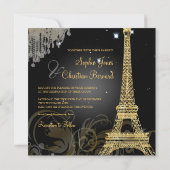 Pix Dezines la Tour Eiffel/paris Einladung (Rückseite)