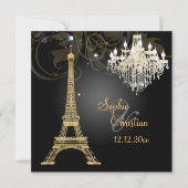 Pix Dezines la Tour Eiffel/paris Einladung (Vorderseite)