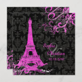 Pix Dezines la Tour eiffel/paris Einladung (Vorne/Hinten)