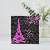 Pix Dezines la Tour eiffel/paris Einladung (Stehend Vorderseite)