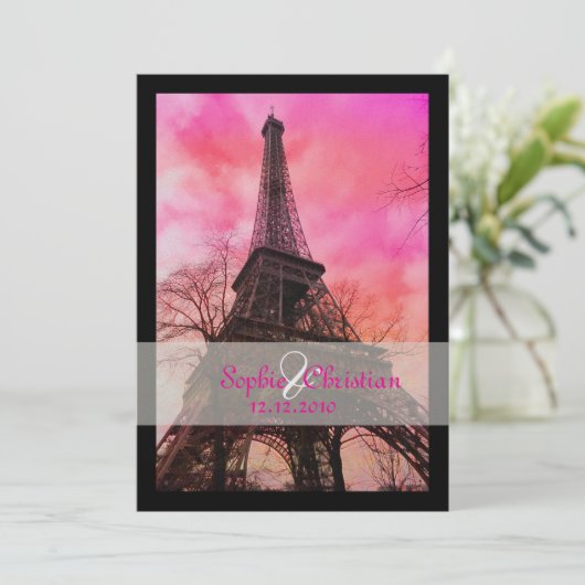 Pix Dezines la Tour eiffel/paris Einladung (Stehend Vorderseite)