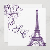 Pix Dezines la Tour eiffel/paris Einladung (Vorne/Hinten)